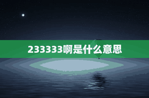 233333啊是什么意思(233333是什么意思?)